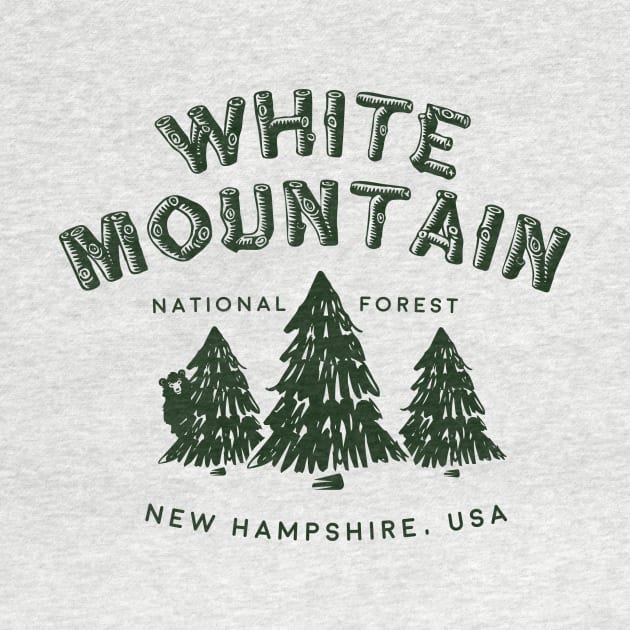 Vintage White Mountains Forest Nature New Hampshire by luckybengal